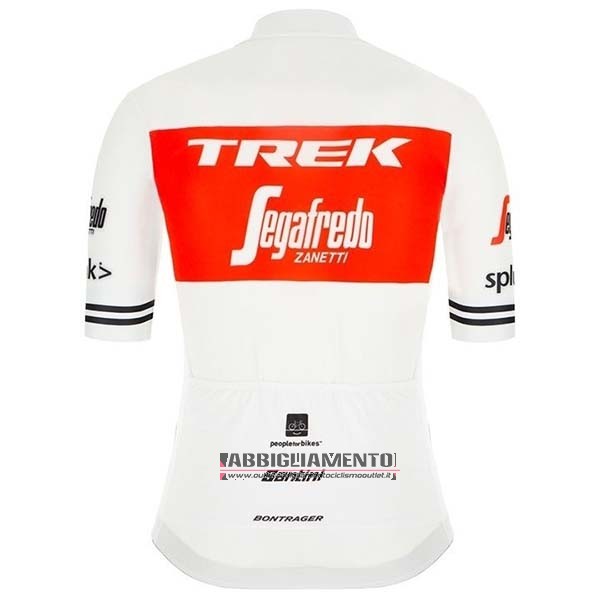 Abbigliamento Trek Segafredo 2019 Manica Corta e Pantaloncino Con Bretelle Bianco Rosso - Clicca l'immagine per chiudere